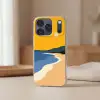 Kustlijn - Oranje lucht - Begroeiing Telefoonhoesje iPhone 17 Pro klein -sfeer2