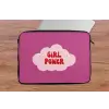 Girl power - Wolk - Roze laptophoes neopreen klein -tafel