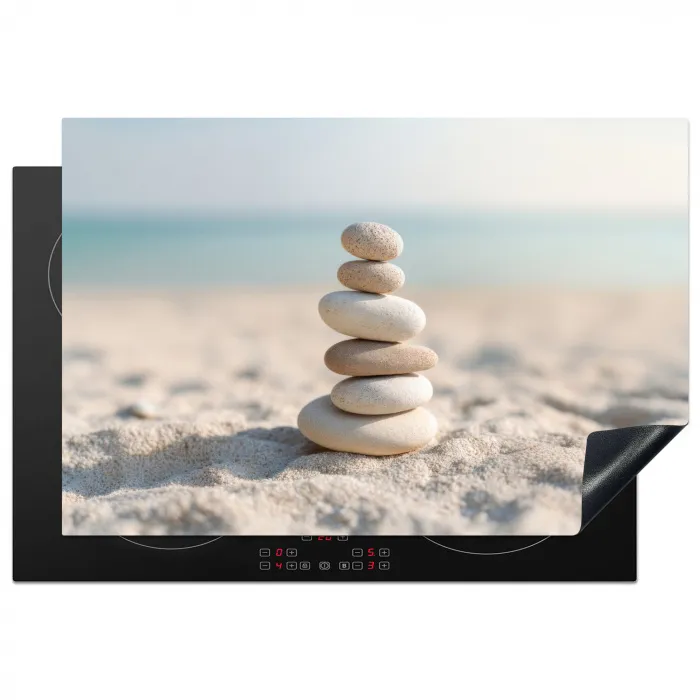 Stenen - Stapel - Zand - Zee Inductie beschermer vinyl 3mm klein -3d