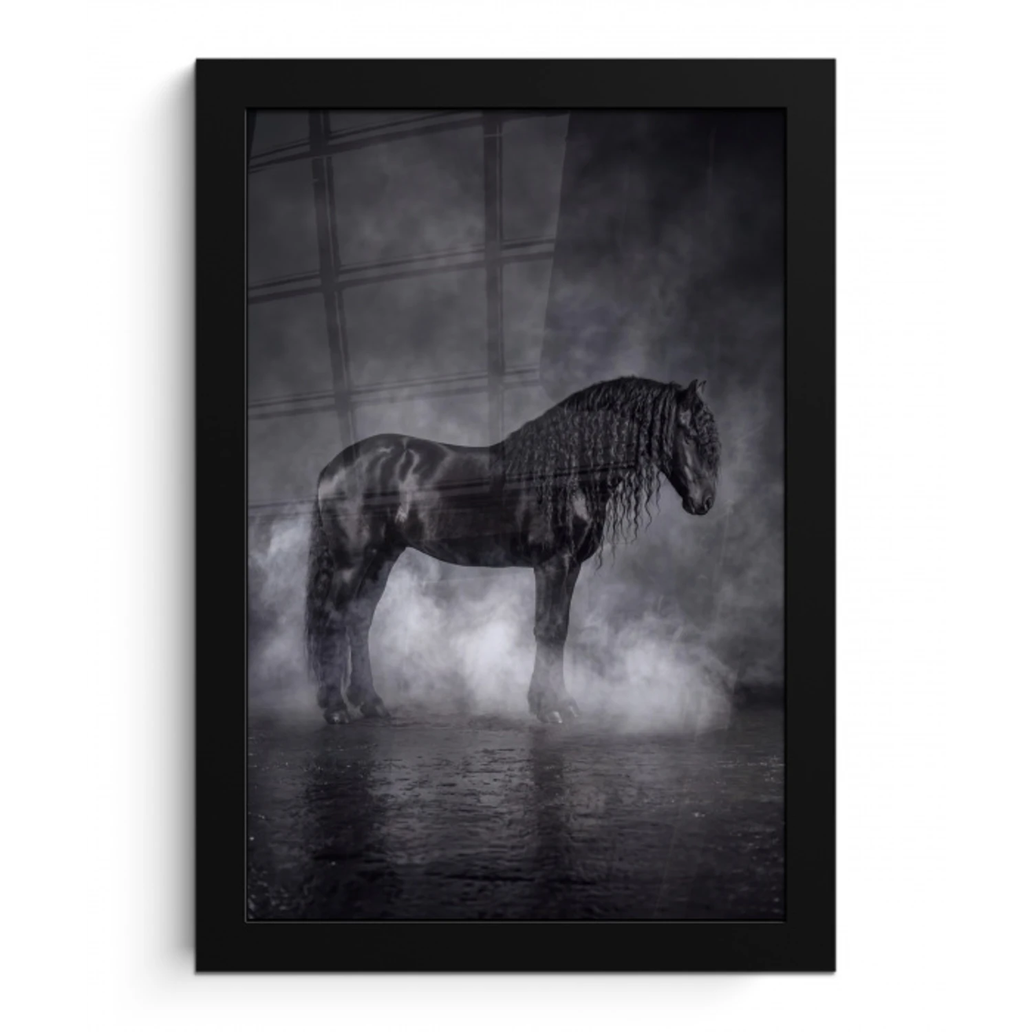 Paard - Magisch - Zwart fotolijst zwart zonder passe partout klein -3d