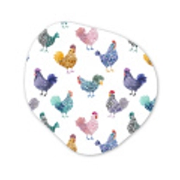 Kippen -Aquarel - Kleurrijk Wandcirkel Organisch Forex 3mm klein 629 -3d