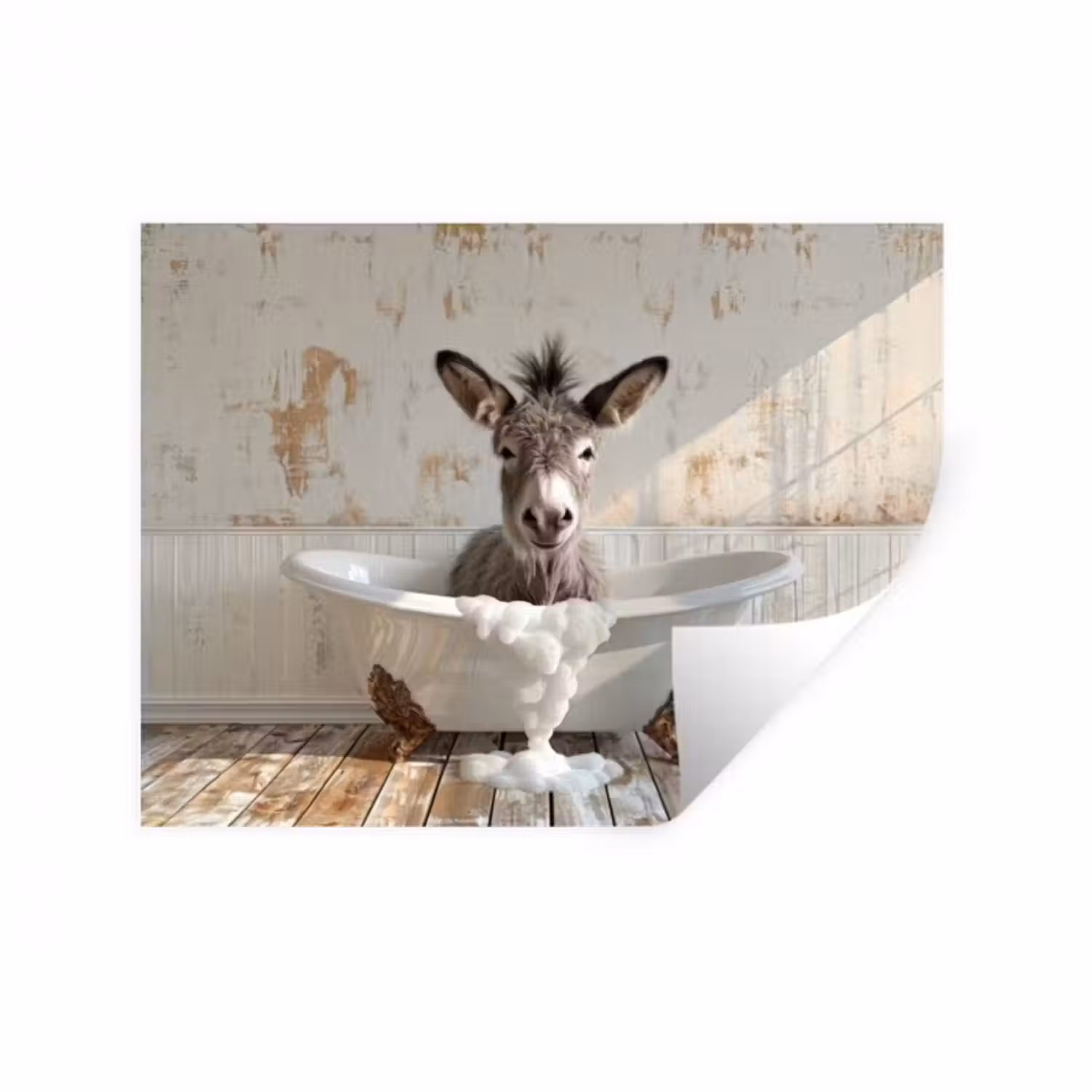 Wandtattoo – Esel - Tiere - Badewanne - Schaumstoff