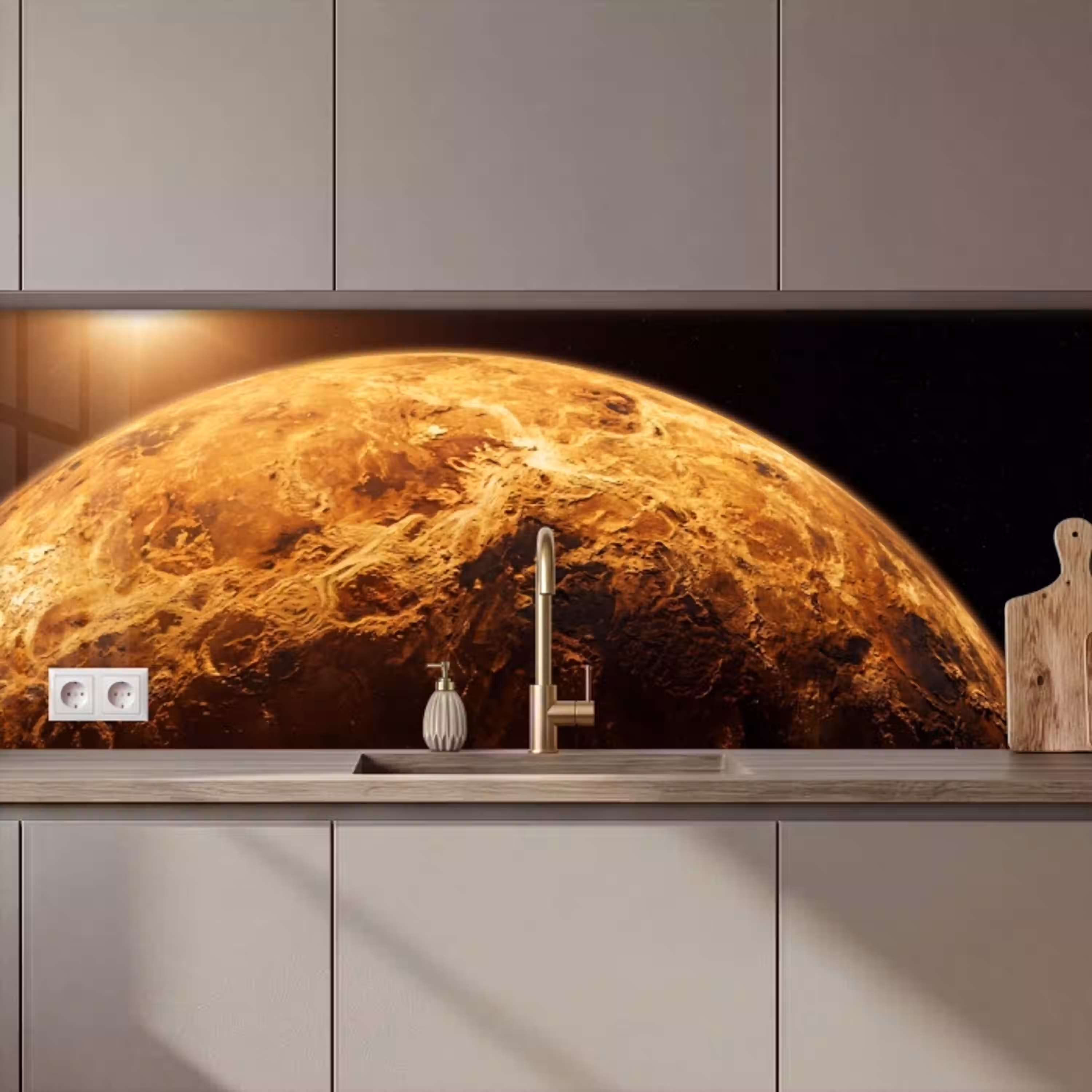 Planeet - Ruimte - Oranje keuken achterwand 2 middel zz_3dshopping