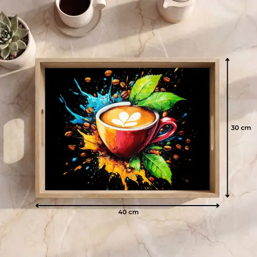 Koffie - Graffiti - Drinken - Abstract Dienblad Rechthoek middel -USP_Formaat