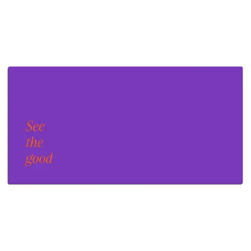 See the good - Oranje - Paars Muismat XXL klein -3d_leeg