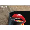 Lippen - Kleuren - Zwart Placemat vinyl groot -closeup