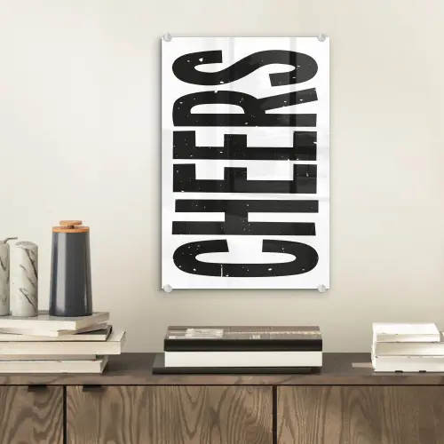 Retro - Cheers - Zwart - Decoratie plexiglas 5mm klein -sfeer1