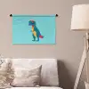 Dinosaurus - Blauw - Zonnebril Wandkleed katoen klein -sfeer4