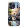 Brug - Stad - Huizen - Boot Telefoonhoesje iPhone 17 Pro klein -3d
