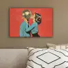 Vrouw - Retro - Discobal - Kus canvas 2cm klein -sfeer3