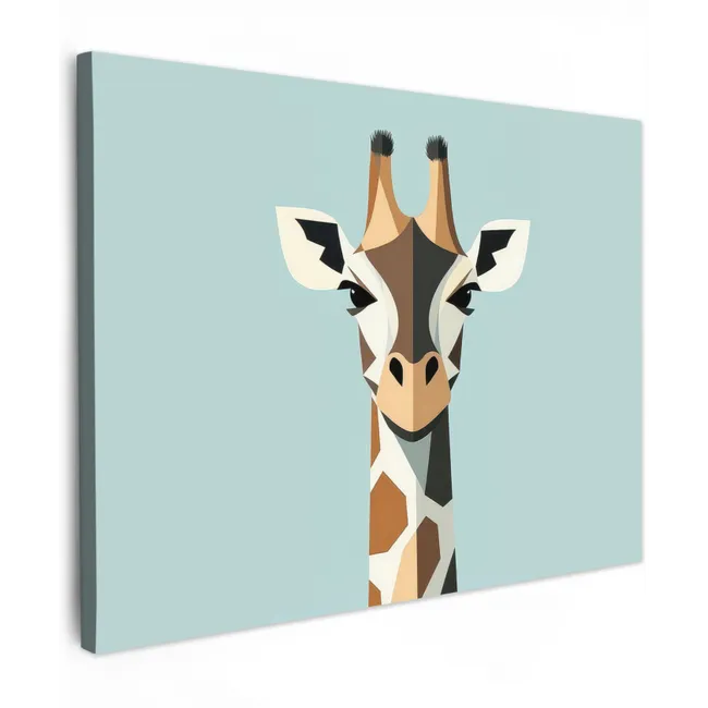 Canvas schilderij - Giraffe - Illustratie - Bruin - Minimalistisch