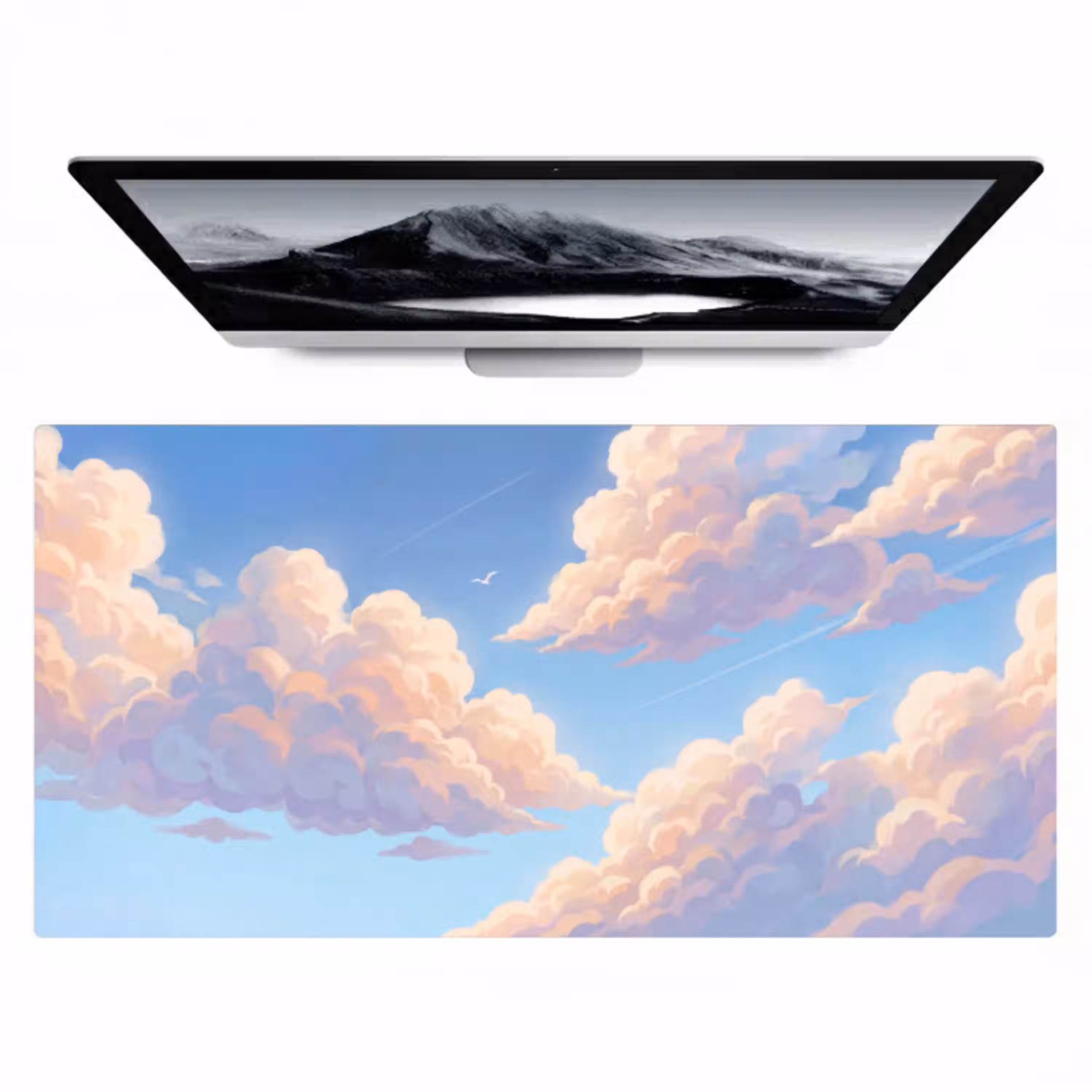 Wolken - Lucht - Natuur - Blauw Muismat XXL klein -zzz3d