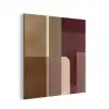 Vlakken - Abstract - Bordeaux - Lijnen aluminium wit klein -3d