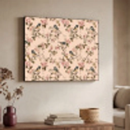 Bloesem - Koolmees - Roze Textielframe zwart klein 947 -sfeer3