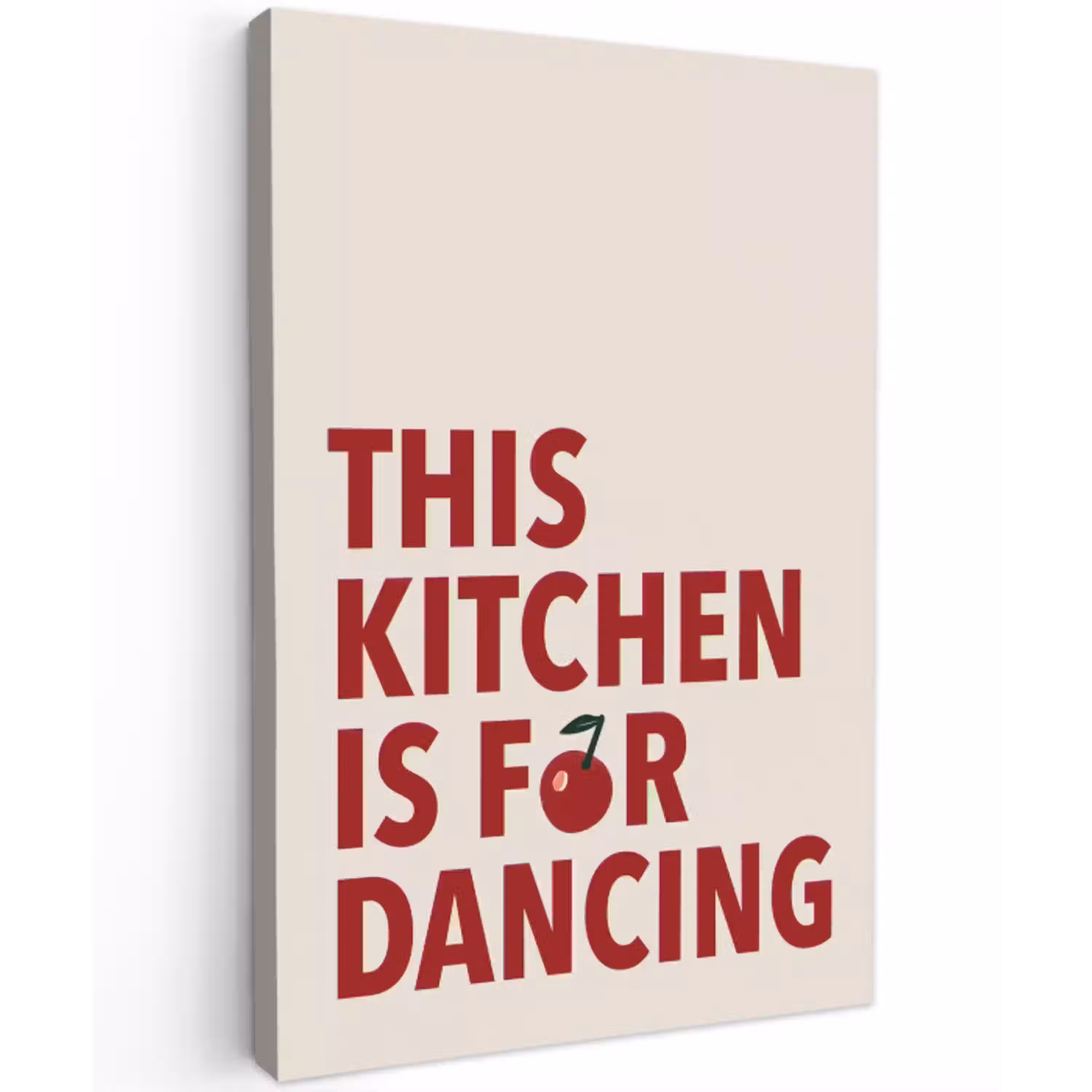 Rood - Quote - Kersen canvas 2cm klein -z3d