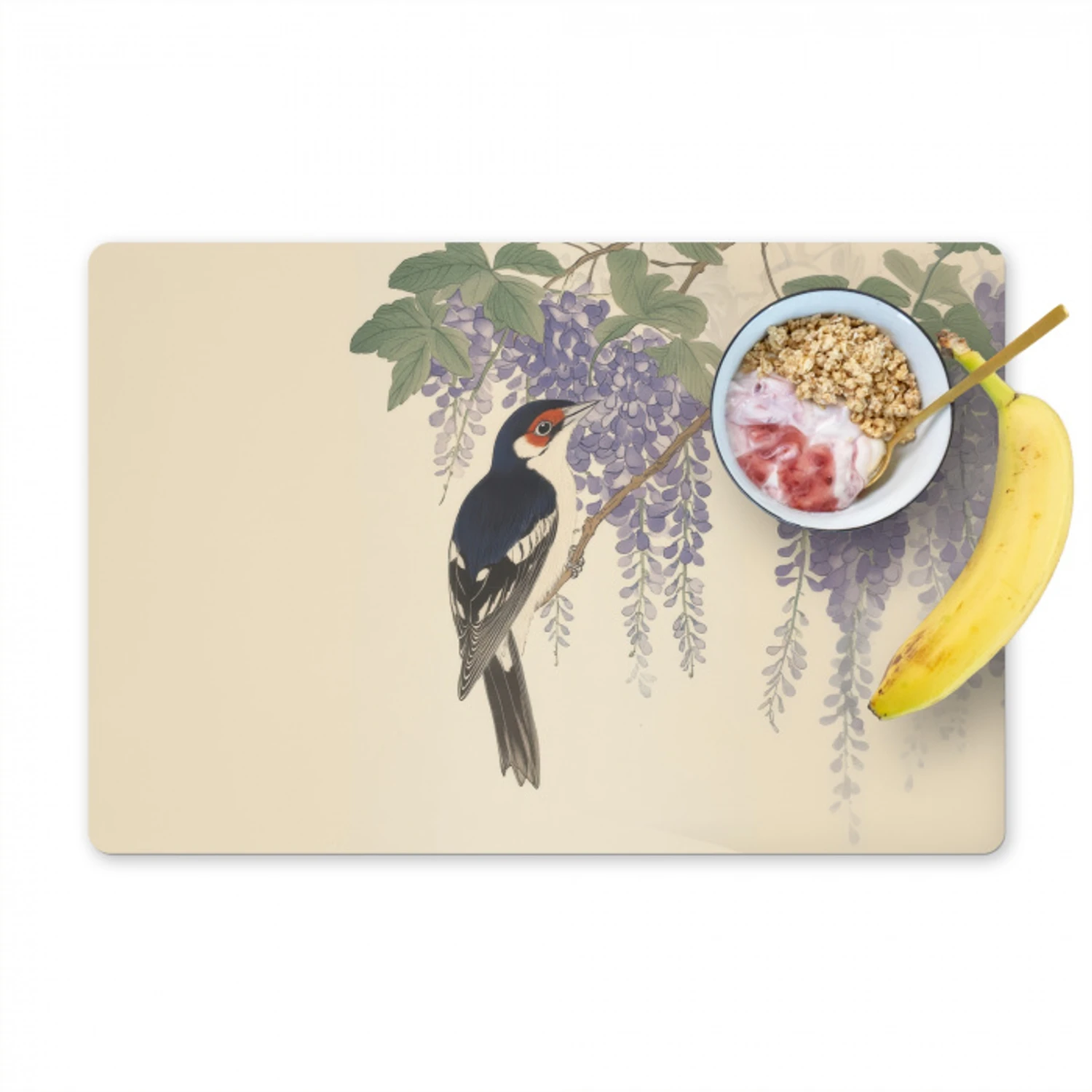 Specht - Bloemen - Paars Placemat vinyl groot -zzzproduct_Kitchenyeah-website