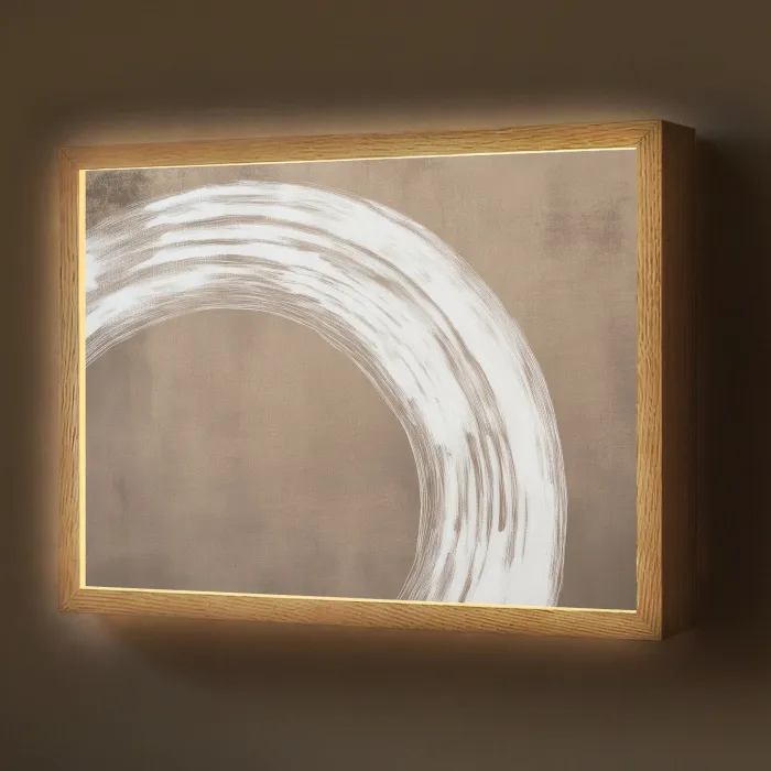 Verf - Bruin - Japandi Light Box met batterij (Wandlamp) middel -z3d_website