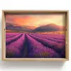 Lavendelveld - Zonsondergang - Paars Dienblad Rechthoek middel -z3d_shopping