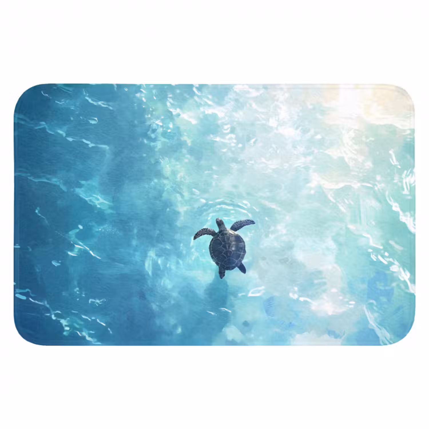 Badematte - Schildkröte - Meer - Blau - Glitzern