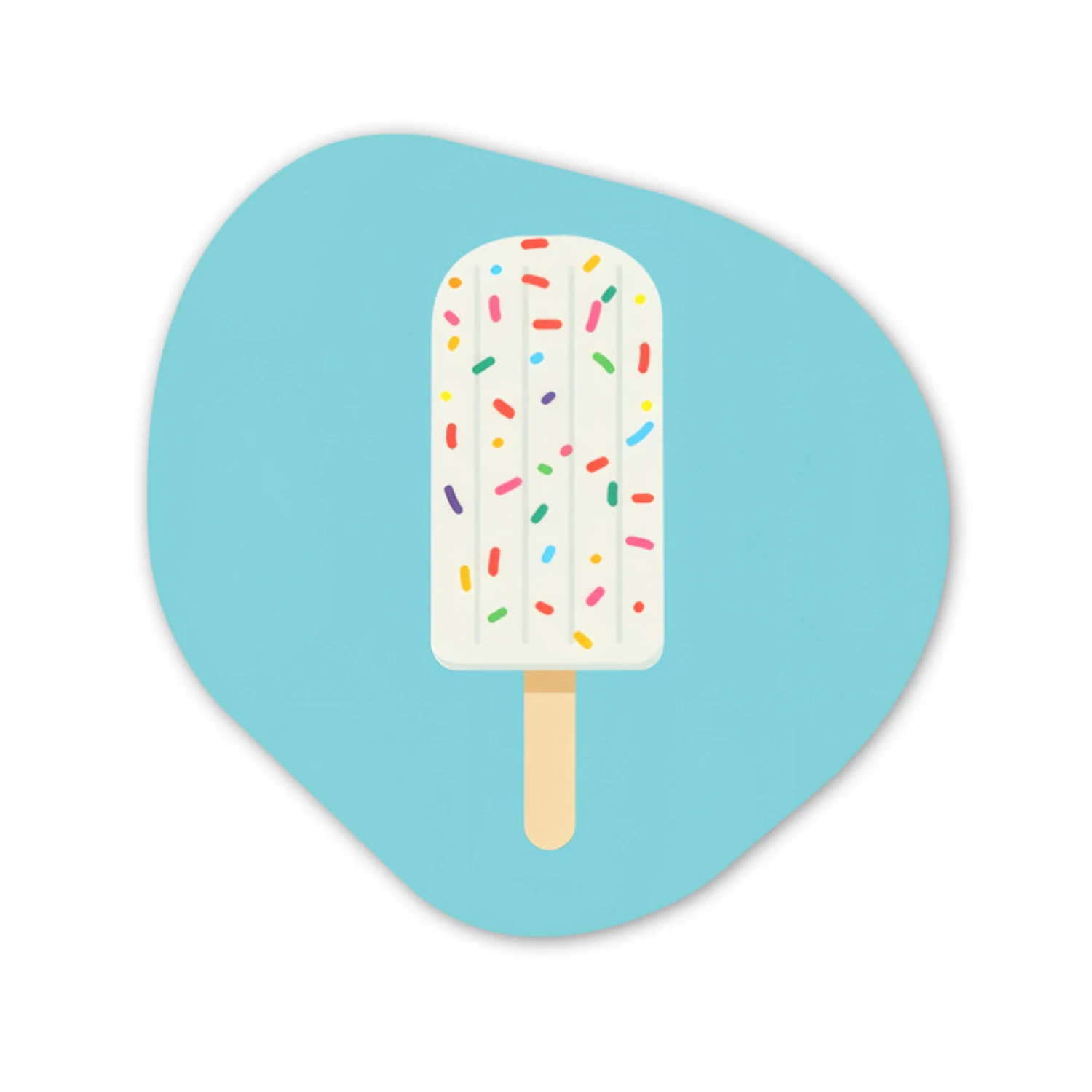 Ijsje - Stokje - Sprinkles - Lichtblauw Wandcirkel Organisch Forex 3mm klein -3d