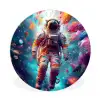 Neon - Meteoriet - Neon - Astronaut Wandcirkel kunststof plaat 5mm dik klein -3d