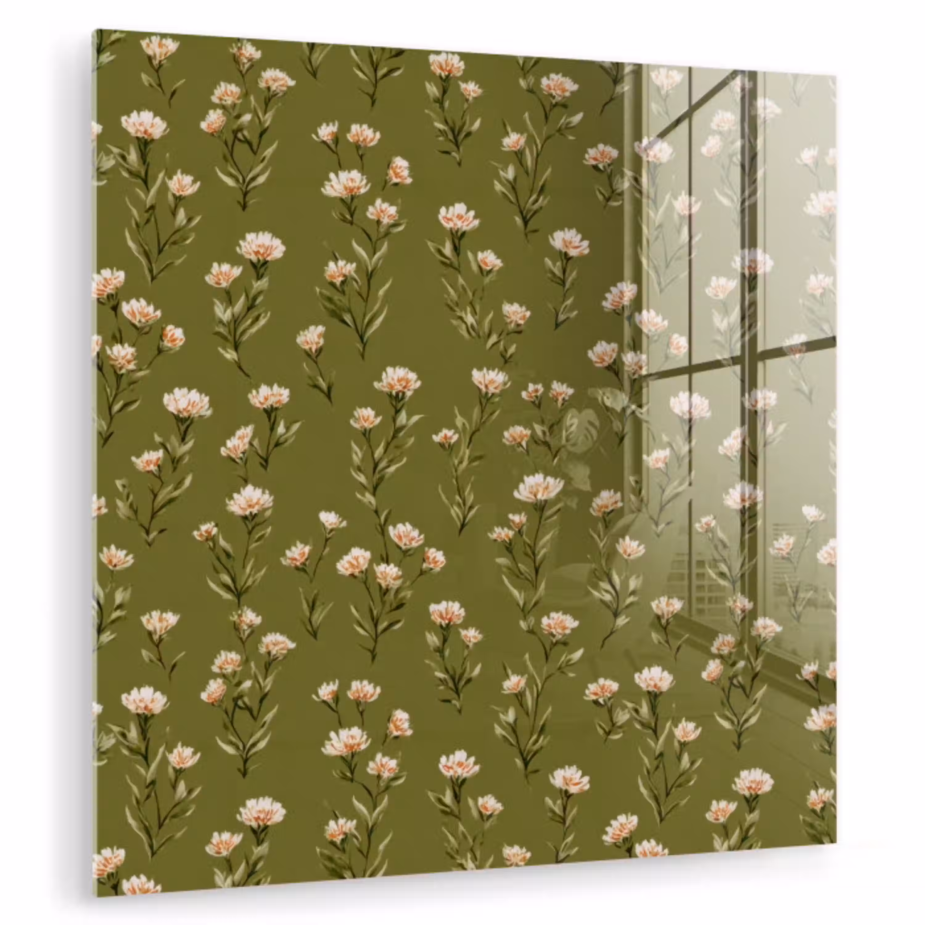 Landelijk - Bloemen -  Groen plexiglas 5mm klein 11 -zzzproduct_nieuw