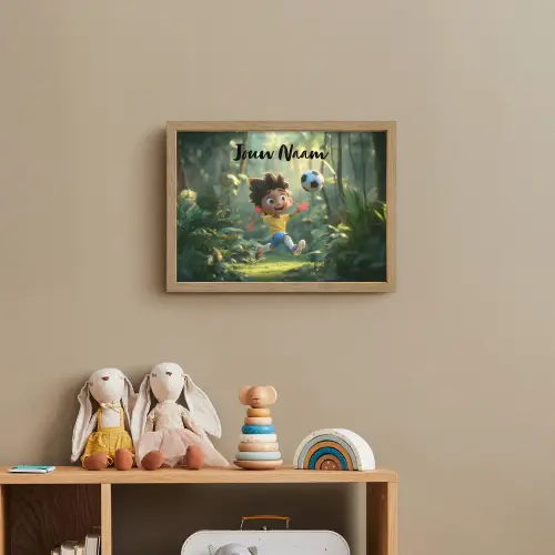Voetbal - Jongen - Bos Light Box met batterij (Wandlamp kind) middel -sfeer2_kind