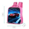 Rode racewagen in digitale snelheidswereld Kinderrugzak - Roze middel -productfoto_formaten