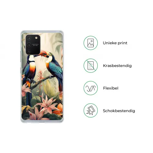 Toekan - Vogels - Bloemen - Natuur - Jungle Telefoonhoesje Samsung Galaxy S10 Lite klein -specsS10Lite