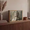 Boedha - Beeld - Bruin - Rust Light Box met batterij (Wandlamp) middel -sfeer2