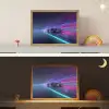 Racewagen - Neon - Snelheid - Paars Light Box met batterij (Wandlamp kind) middel -sfeer3_kind
