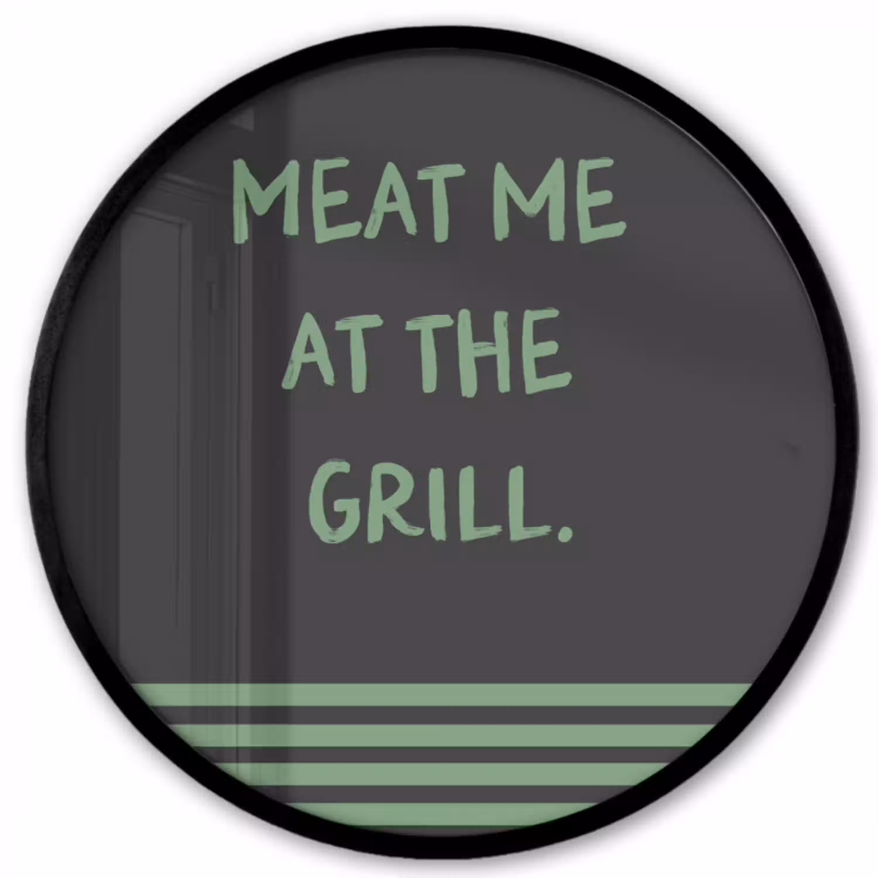 Quote - Groen - Grill - Zomer Fotolijst rond zonder passe partout klein -3d