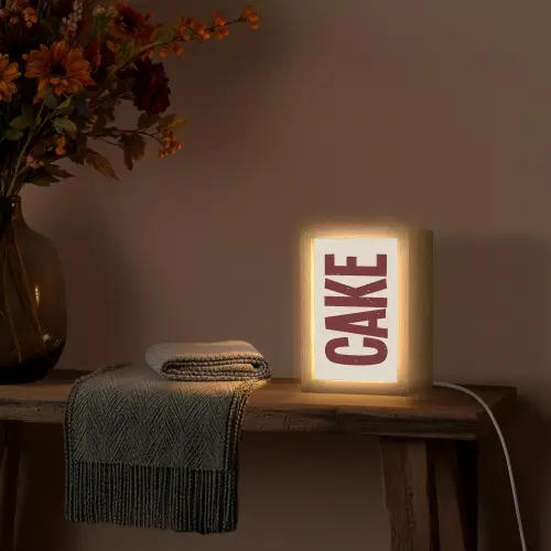 Red - Cake - Decoratie - Eten Light Box met kabel (Wandlamp) klein -sfeer4