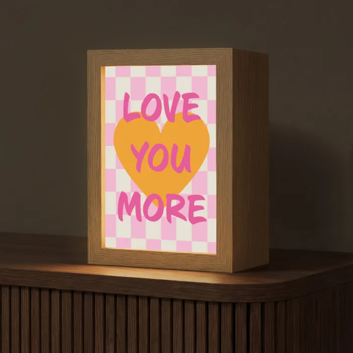 Valentijn - Love - Roze - Oranje Light Box met kabel (Tafellamp) klein -z3d_website