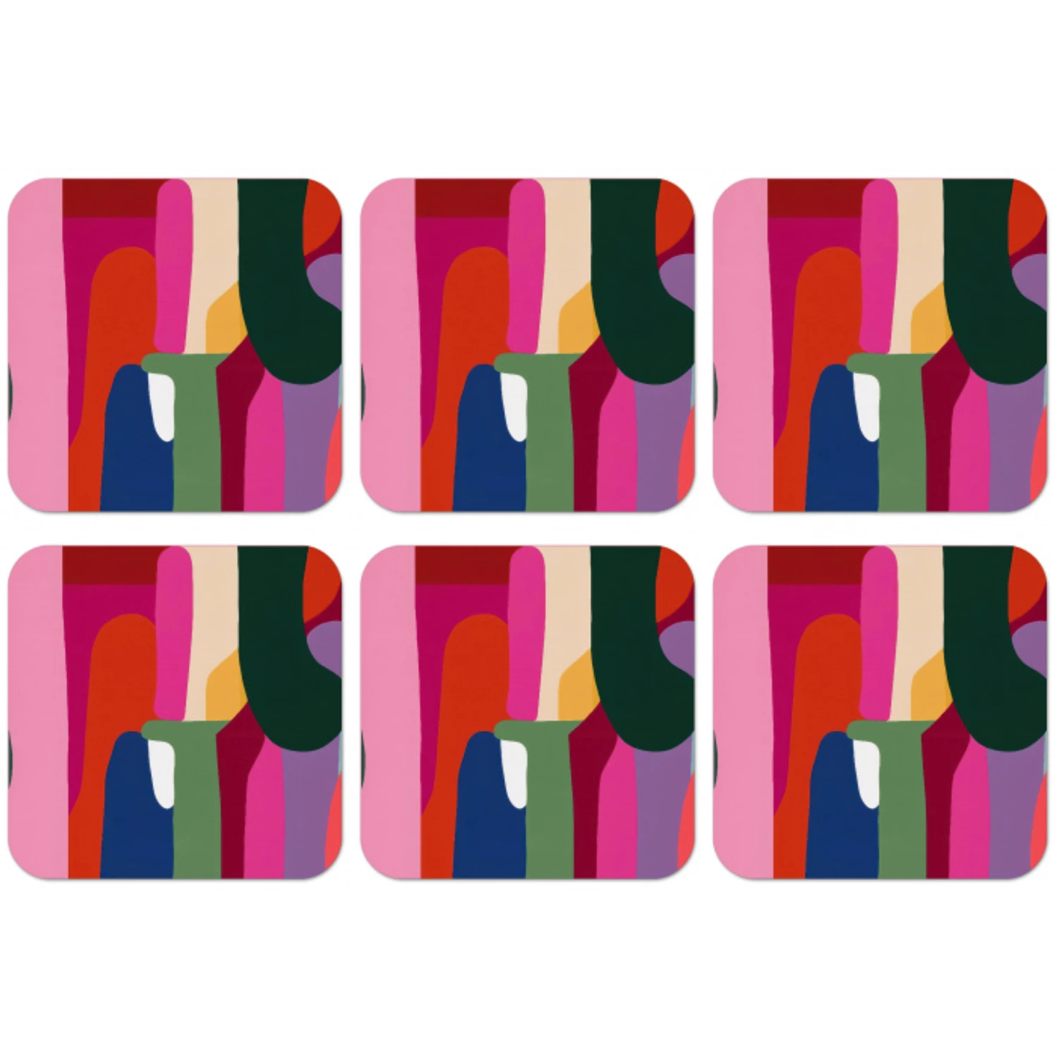 Kleurvakken - Recht - Rond - Abstract onderzetter kurk middel -zkaufland3dotto