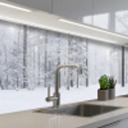 Bos - Sneeuw - Pad - Winter - Stilte keuken achterwand 2 middel -3d_schuin