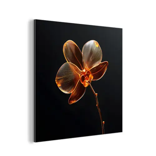 Orchidee - Doorzichtig - Bloem aluminium wit klein -3d