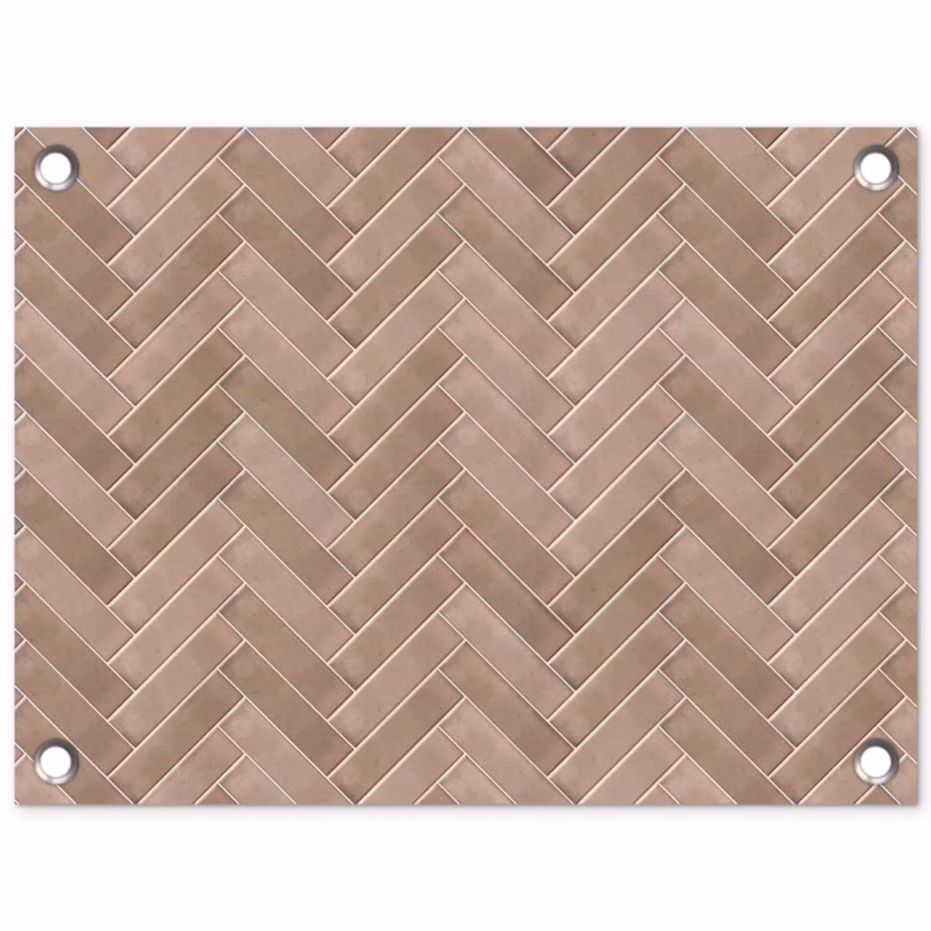 Visgraat - Wandtegel - Oudroze - Terracotta tuinposter los doek klein 239 -3d
