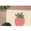 Aardbei - Minimalistisch - Rood - Fruit muismat rubber klein -closeup