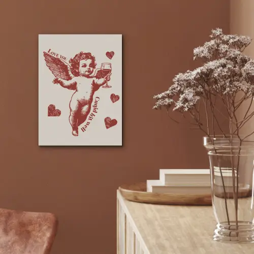Cupido - Hartjes - Rood - Klassiek PET vilt klein -sfeer4