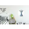 Giraffe - Delfts blauw - Dieren - Minimalistisch Wandcirkel aluminium klein -kinderkamer