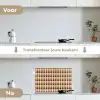 Retro - Disco - Golven keuken achterwand spatscherm klein 900 -voor_na_NL