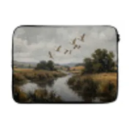 Eenden - Rivier - Landschap - Vlucht - Nostalgisch laptophoes neopreen klein -3d