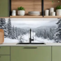 Rivier - Bevroren - Landschap - Winter keuken achterwand 2 middel -sfeer3