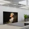 Vrouw - Barokjurk - Kauwgom keuken achterwand spatscherm klein -3d_schuin