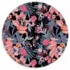 Zomer - Vlinder - Zwart - Roze Wandcirkel plexiglas klein 852 -3d