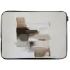 Penseelstreken - Balans - Beige - Bruin laptophoes neopreen klein -zkaufland3dotto