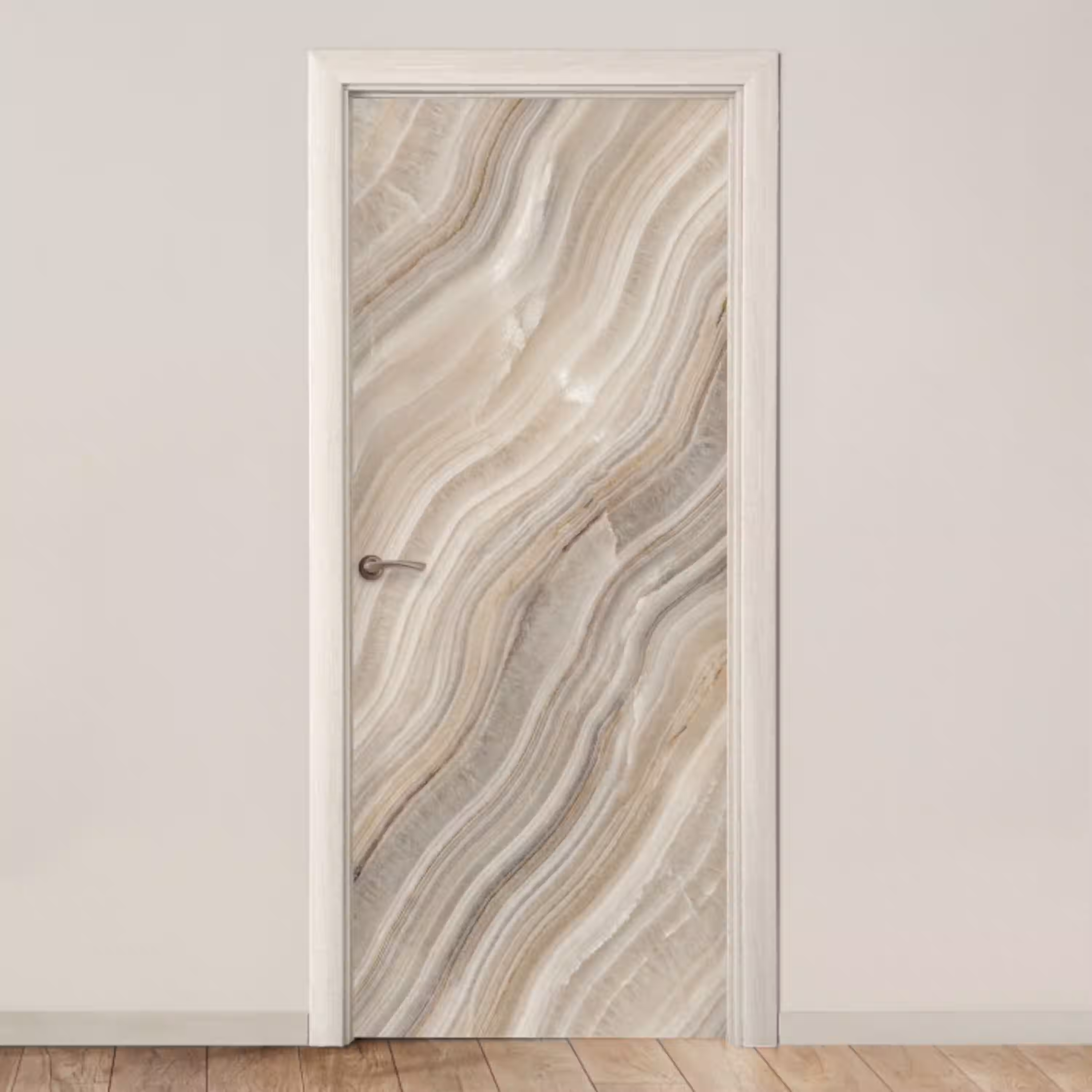 Textuur - Golvend - Abstract - Modern - Beige deurposter klein -3d_beige