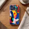 Vormen - Abstract - Stippels - Blauw Telefoonhoesje iPhone 17 Pro klein -sfeer1