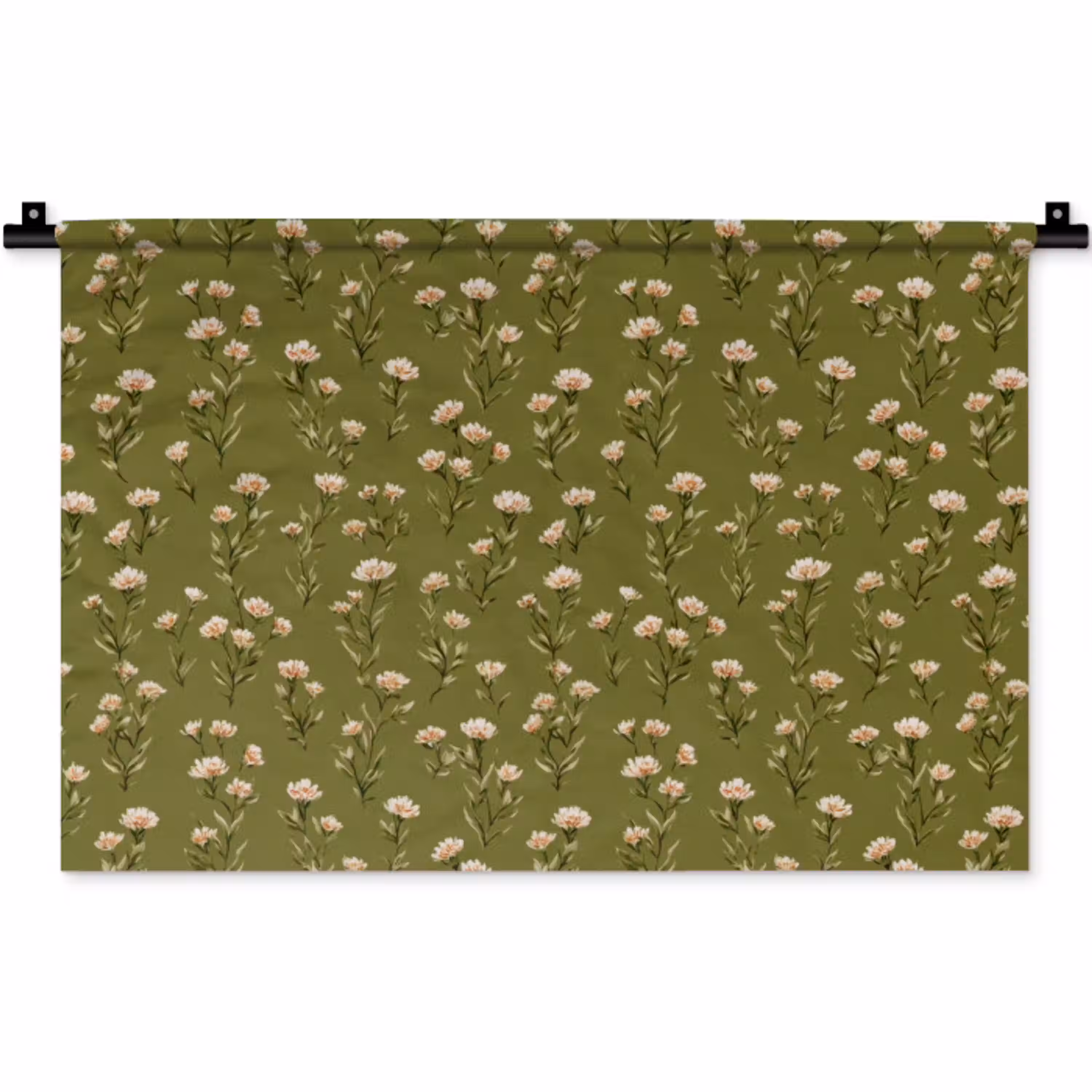 Landelijk - Bloemen -  Groen Wandkleed katoen klein 269 -zz3d